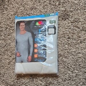Fruit of the Loom Men's XL Natural Thermal Crew Shirt Top Soft Warm Dry